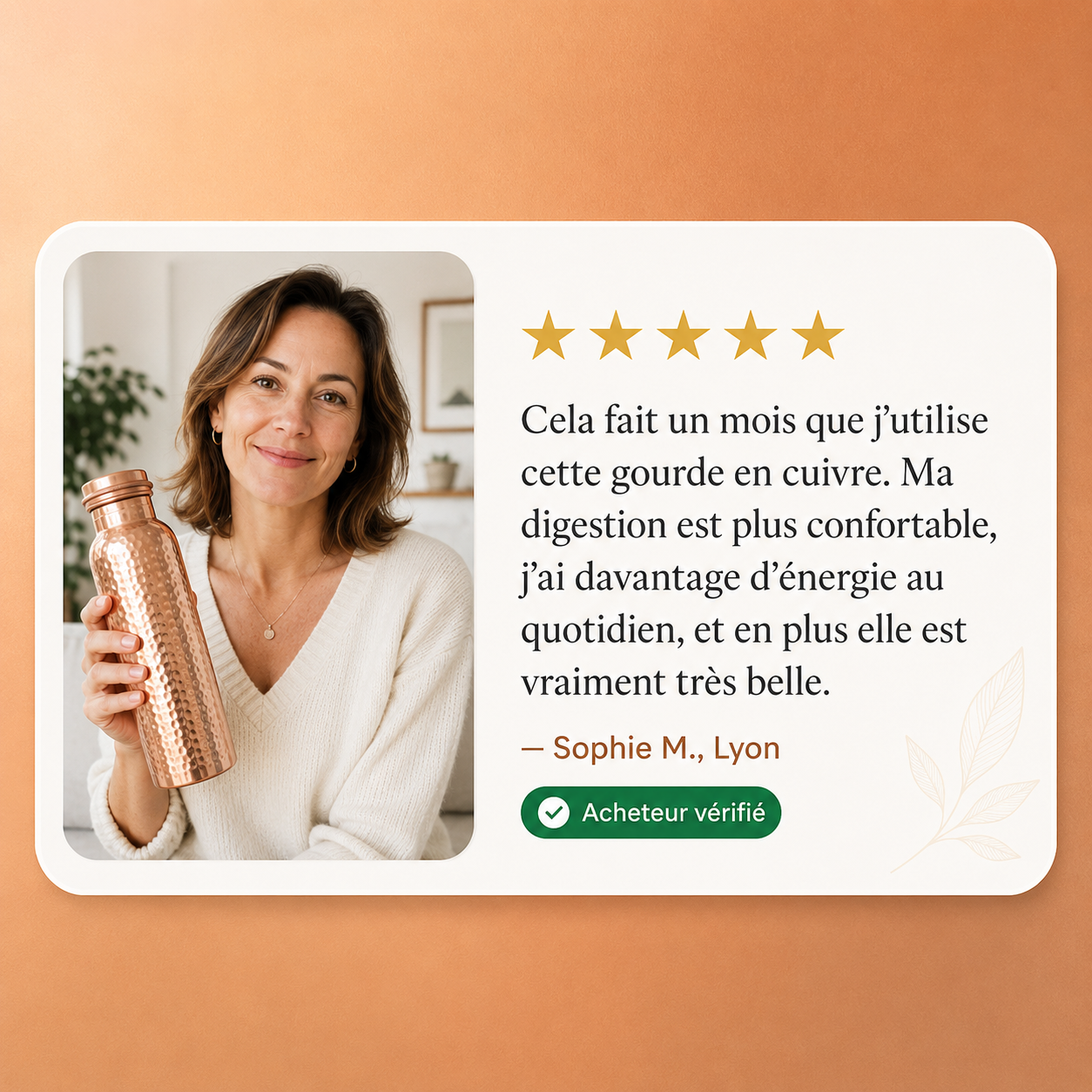 Gourde en Cuivre – Kelvea™ | Une Eau Naturellement Purifiée, Sans Plastique